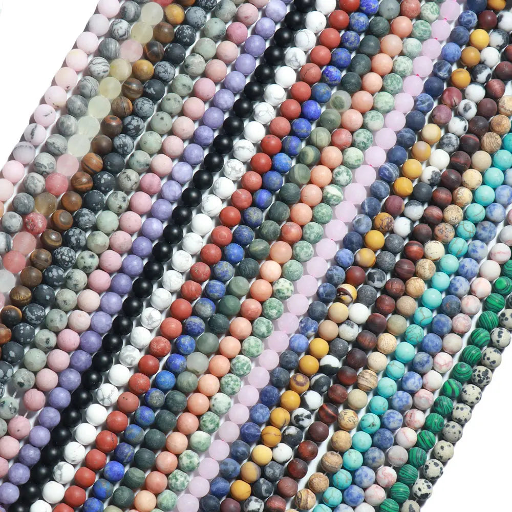 Factory Price Dull Polished Natural Agate Onyx Howlite Gemstone Beads 4-10mm Round Loose Stone Matte Beads
