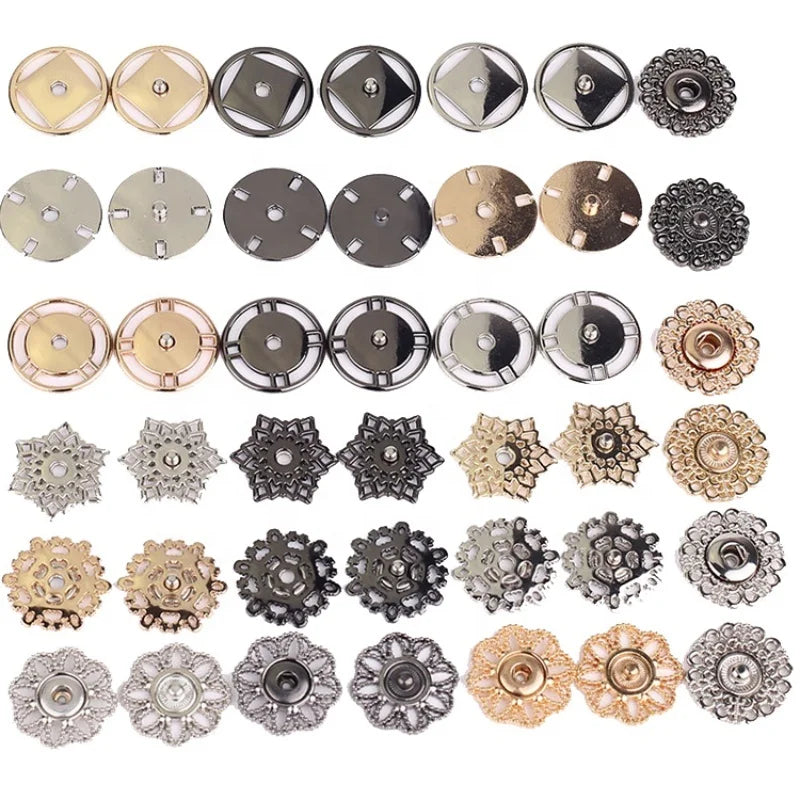 Meetee ZK504 15-30mm Clothing Accessories Vintage Cutout Coat Sewing Button Embossed Hardware Decorative Bag Zinc Alloy Button