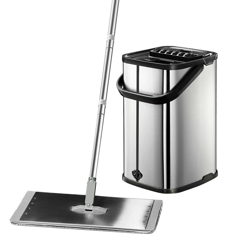 Stainless Steel Microfiber Mop with 360 Degree Rotating Head and Extendable Handle for Home Cleaning