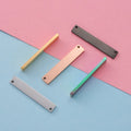 Mirror Stainless Steel Long bar Pendant Accessory DIY Bracelet Necklace Double Hole Rectangular Engraved Pendant
