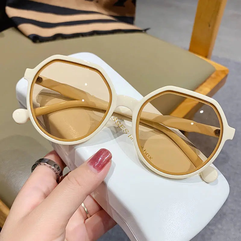 All-match Sunglasses Personalized Round Frame Sunglasses Candy Color Big Frame Sunglasses Gafas De Sol Acetato Personalizadas