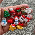 100PCS Resin Cartoon Christmas Theme Flatback Cabochon Scrapbook Craft DIYJewelry Making Phone Case Decoration Slime Charms