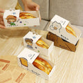 Custom 14*6.3*6.5cm Baked Salad Toast Packaging Box Disposable Pastry Sandwich Packaging Drawer Paper Boxes