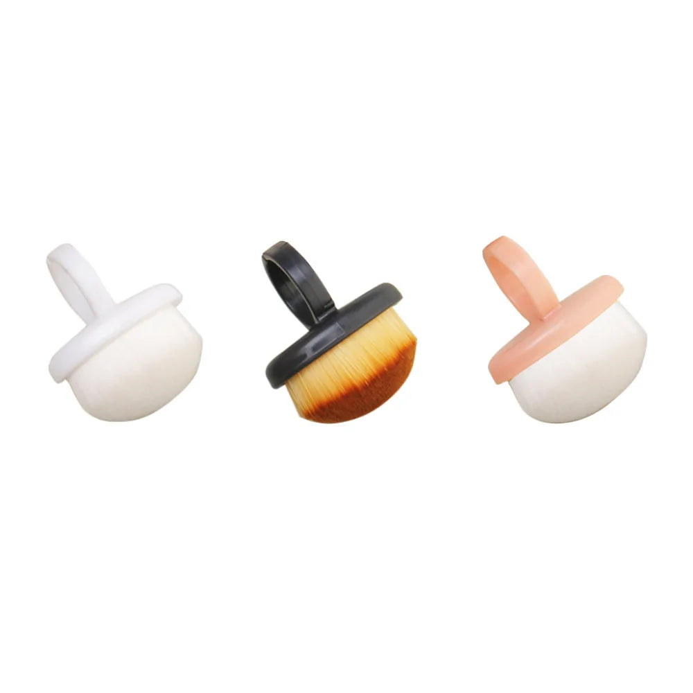 New Design Pink White Black Ring Shape Nail Dust Brush Nylon Hair Manicure Dust Remover Brush Ring Nail Dust Cleaning Brush