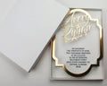 Custom Handmade Luxury Acrylic Paper Box for Wedding Invitations Hot Stamping Foil Music Style for Party and Wedding Events