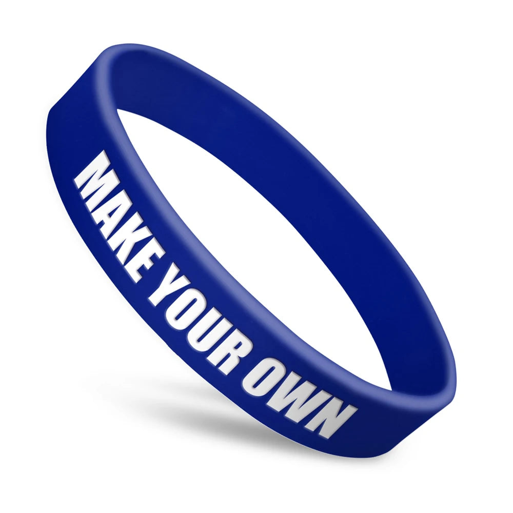 Custom Logo Printed Awareness Rubber Bracelets Embossed Silicone Wristbands for Promotional Events