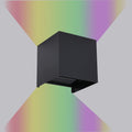 12W 24V IP65 Smart Home Art Modern Deco Square Wall Sconce up and Down Outdoor Wall Lamp for Loxone Tree RGBW Wifi Tuya Zigbee