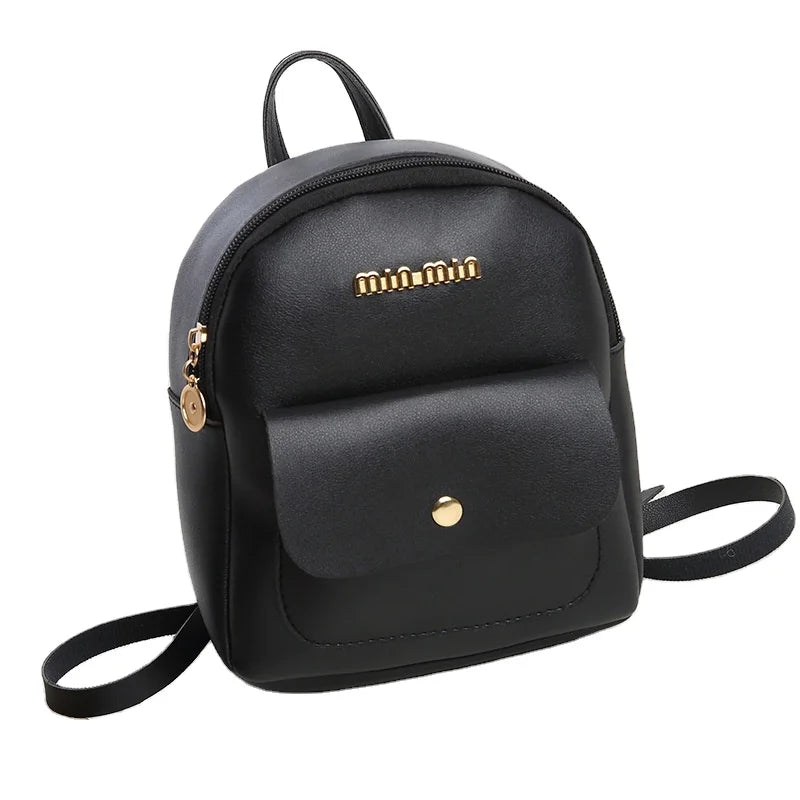 Pu Leather Mini Backpack for Teenage Girl Red Small Backpack Purse Designer Brand Women Bag Simple Shoulder Bag