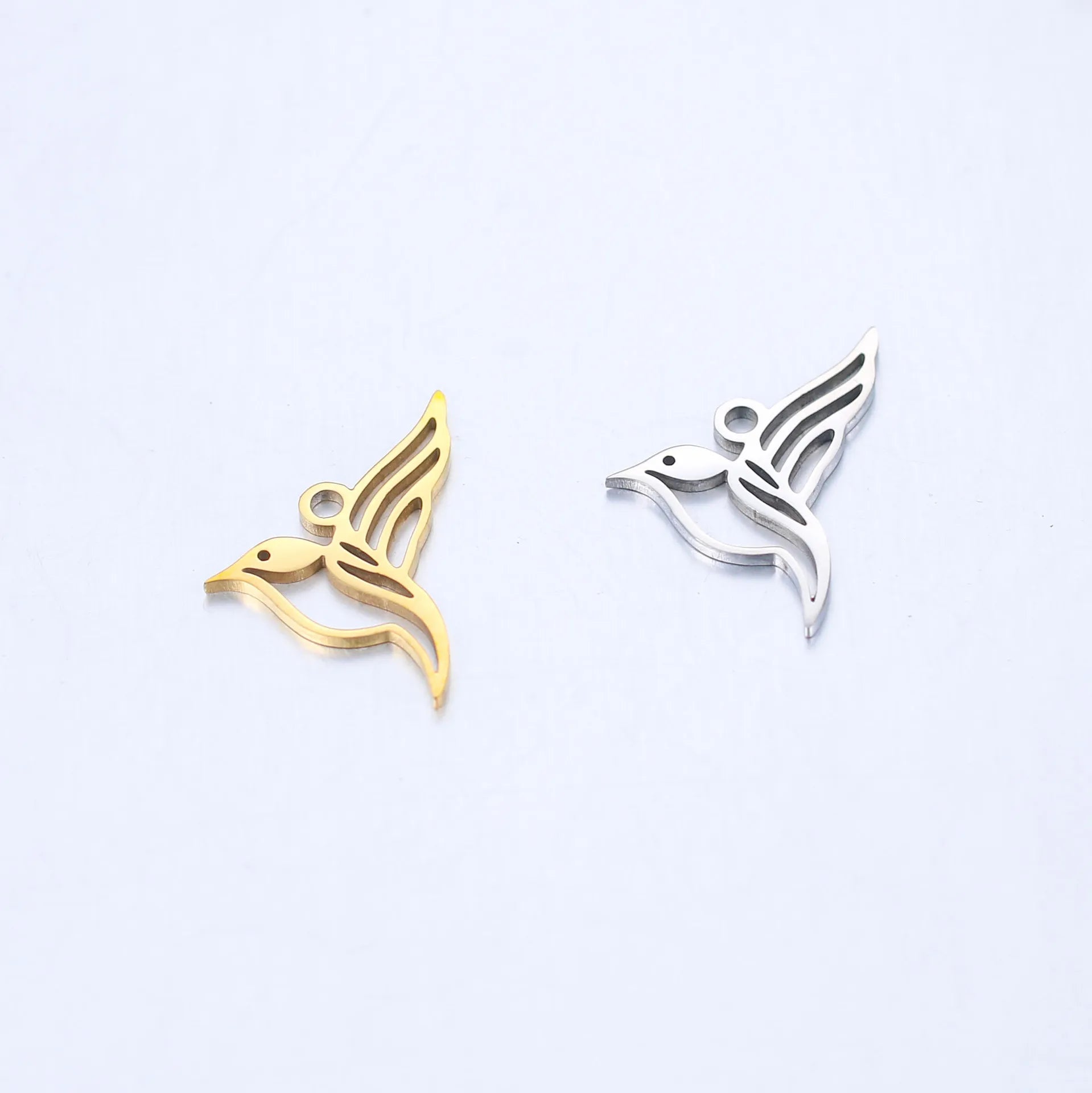 Mirror Polished Animal Stainless Steel OEM Jewelry Findings DIY Birds Charms Gold Silver Color