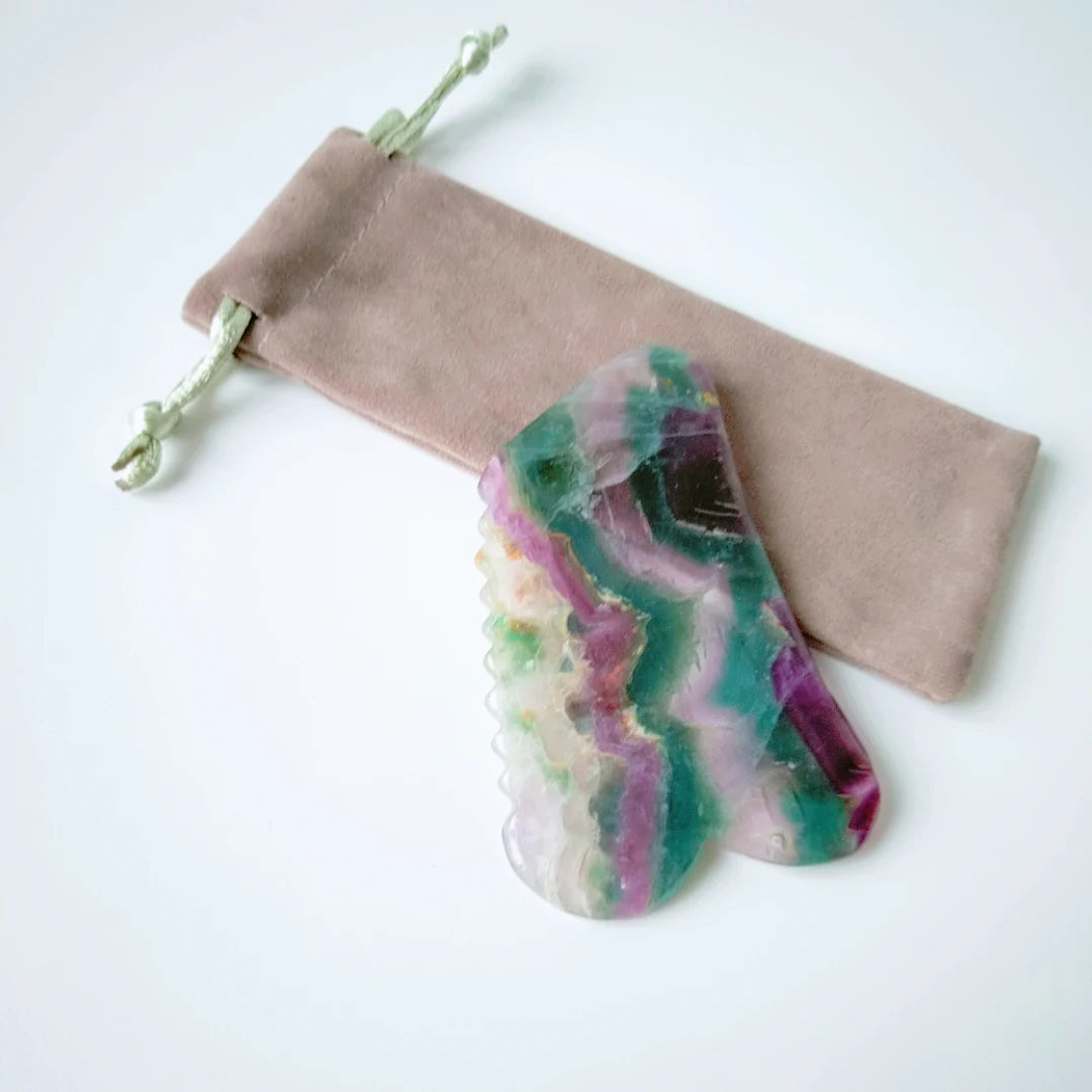 Huiying Hot Style Guasha Scraping Board Customized square Jagged Shape Fluorite Guasha Massage Tool