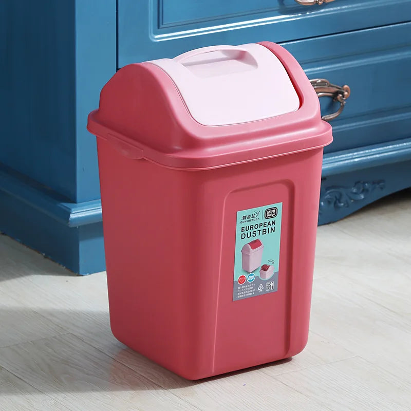 Wholesale Customized Logo Indoor Flip Lid Touchless Garbage Can Plastic Trash Bin With Lid Plastic Garbage Can