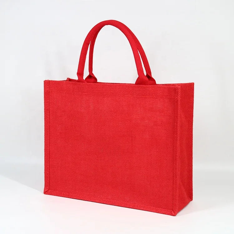 Small Quantity Accepted Wholesale Print Private Logo Plain Shopping Jute Burlap Tote Bag