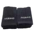 Wholesale Custom Logo 100% Cotton Reusable Facial Cleansing Wash Cloth Makeup Remover Black Face Towel