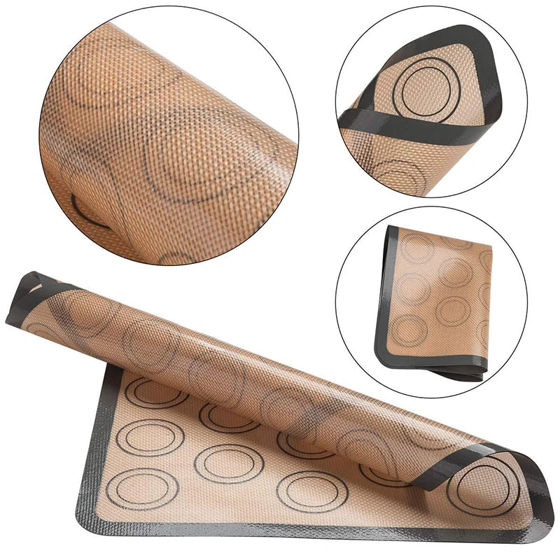 Silicone Microwave Oven Tray Pad High Temperature Resistant Fiberglass Baking Tray Oven Non Stick Silica Gel Baking Tray Pad