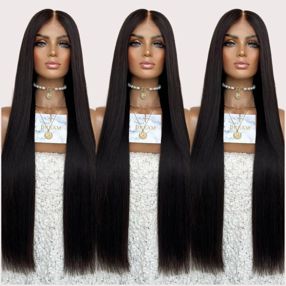 Freedom Long Natural 1b 613 60 Color Bone Straight Pre Plucked Virgin Remy Cuticle Human Hair Lace Front Wigs