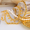 Chris April Fashion Design 316L Stainless Steel Simple PVD Gold Plated Thick Rope Chain Bracelet