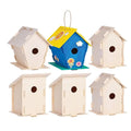 12 Wooden Birdhouses - Kids Bulk Arts and Crafts Set for Girls & Boys - 12 DIY Unfinished Wood Birdhouse Kits