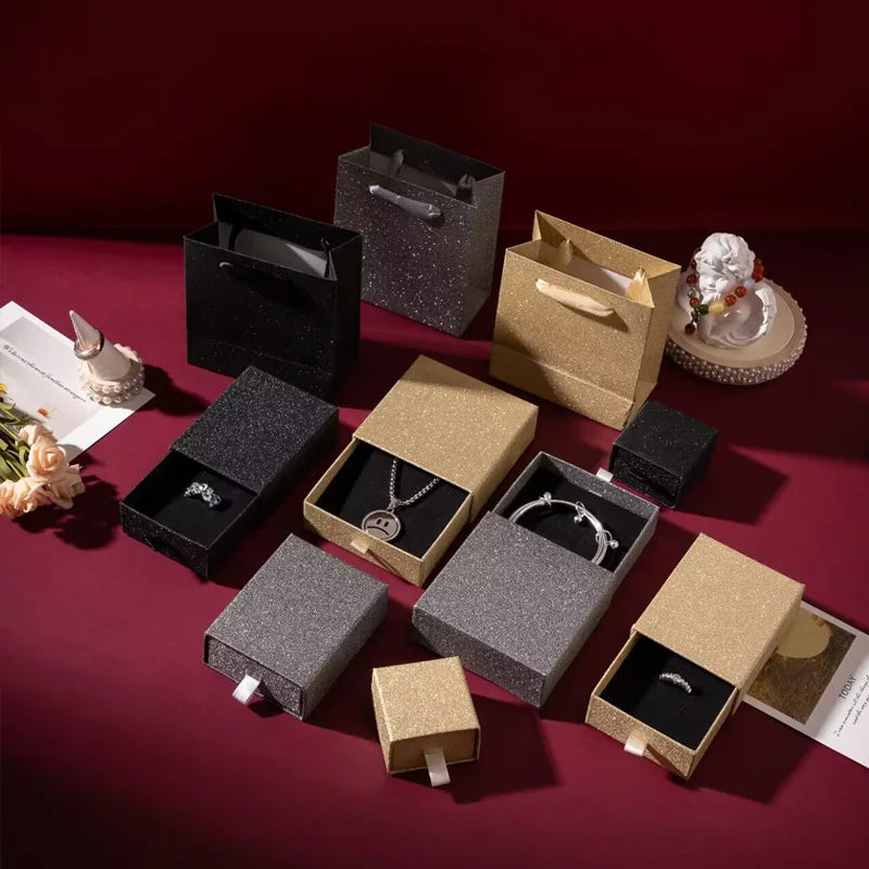Gold Silver Jewelry Drawer Box Gold Onion Earrings Ring Necklace Manufacturers Spot Wholesale Jewelry Box Gift Box LOGO
