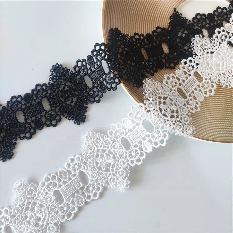 Good Quality Hollow Out Polyester Embroidery Water-soluble Lace Trim LT2485B