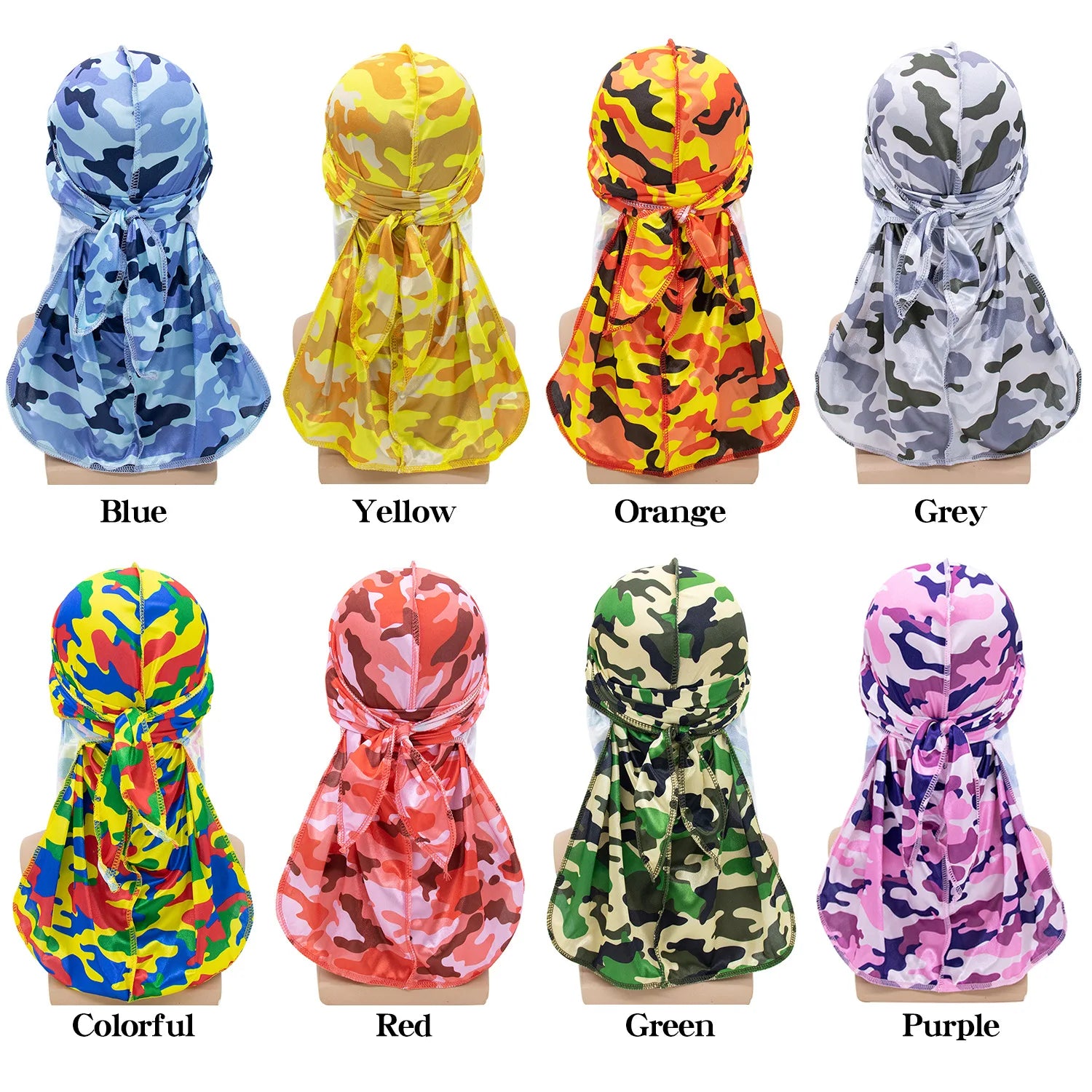 Custom Assorted Paisley Bandana Doo Rag Cap Headwrap Men's Women's Silk Durag with Long Tail and Wide Straps for 360 Wave