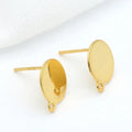Trendy Simple Design 14K Gold Plated Brass Glossy Round Shape Stud Earring
