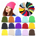 Unisex Custom Embroidered Logo Winter Knitted Caps 100% Acrylic Beanie Beanies Designer Manufacturers Gorros Leather Printing