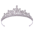 Manufacturers Direct Women Bridal Headwear Hair Jewelry Alloy White Crystal Rhinestone Leaf Shape Tiara Crown