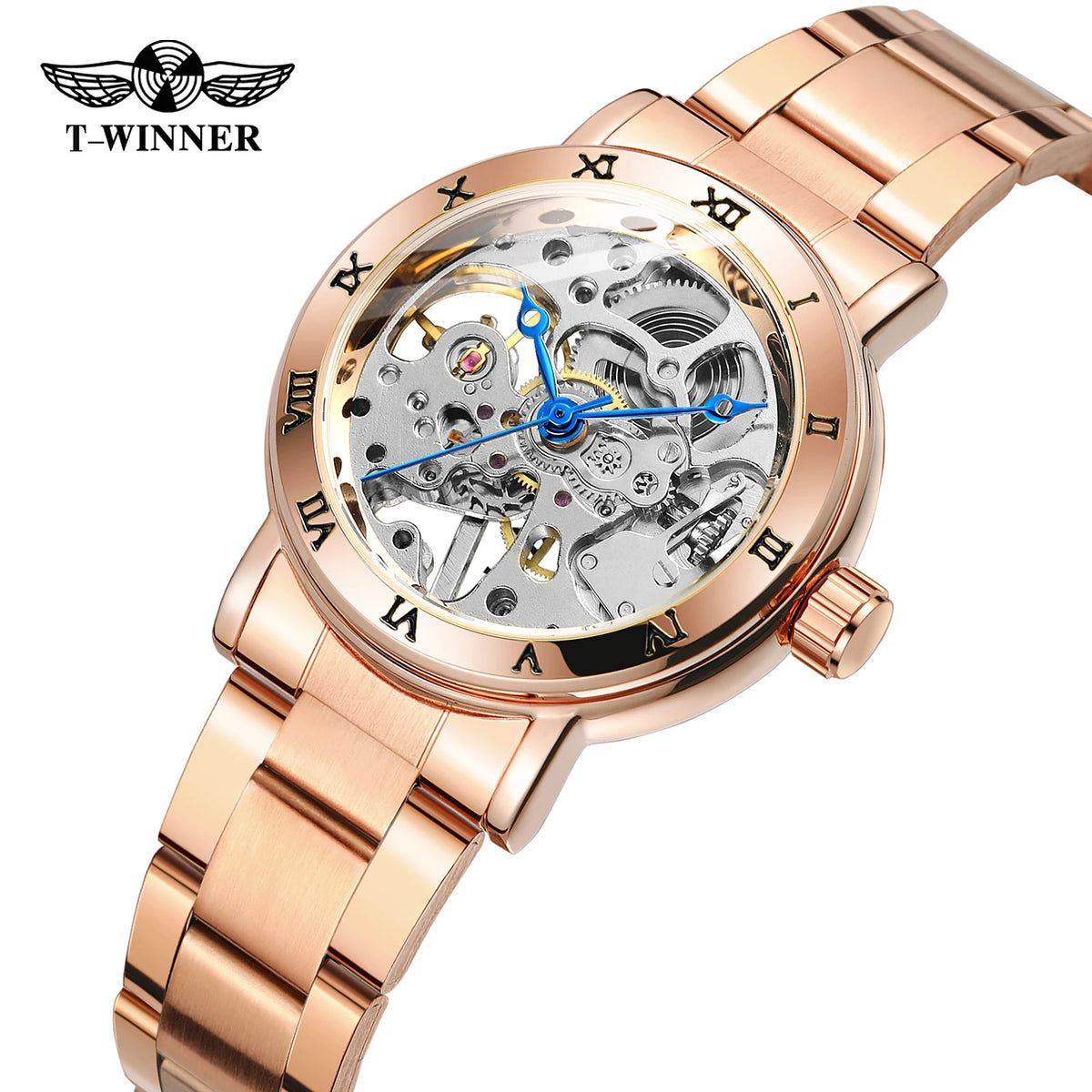 Forsining Brand Golden Montre Watches Skeleton Mechanical Girl Gifts Wholesale 3D Hollow Out Hand Winder Watch for Women Watches