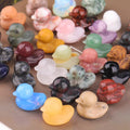 Wholesale Hand Carved Gemstone  Mineral Taxidermy Mini Yellow Duck Quartz Crystal Reiki Healing Animal for Home Decor Gifts