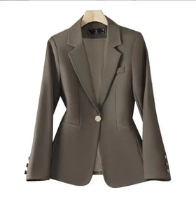 S-4XL Women Two Piece Set Formal Office Wear Jacket Top Fashion Blazer Plus Size for Ladies
