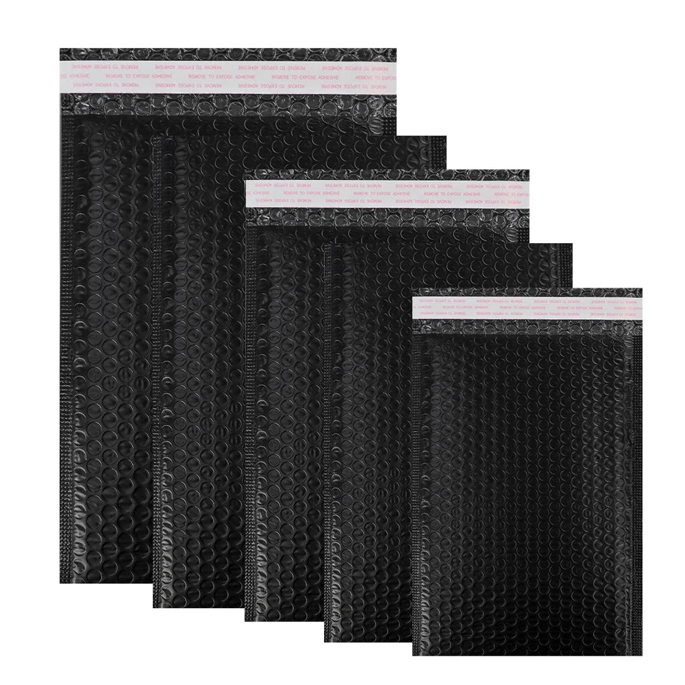 ECO Friendly Black Matte Bubble Padded Polymailer Bags Custom Bubble Mailers for Shipping Packaging