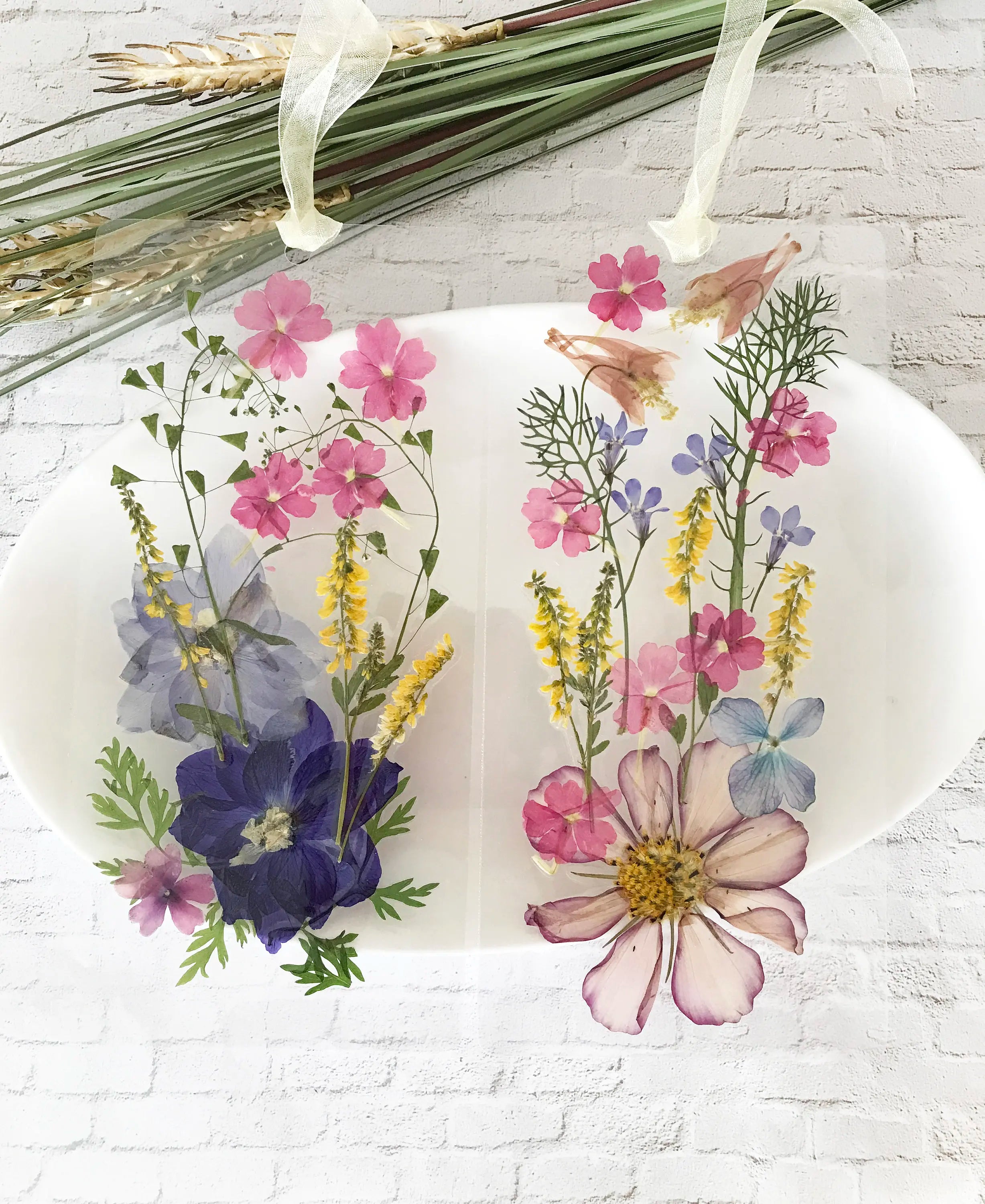 Real Dried Pressed Flower Bookmark Clear Laminated Bookmarks Gift for Reader Men Women Anniversary Gift