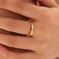 Minimalistic Stainless Steel 18K Irregular Thin Textured Stacking Women Rings for Women Nickle Free Jewelry