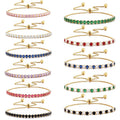 Bracelet Female 18K White Gold Plated Gold Cubic Zirconia Tennis Fine Jewelry Adjustable Women Charm Bracelets