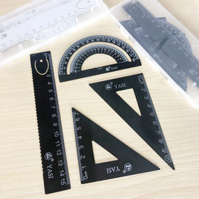 Wholesales 4 Pcs/set School Stationery Geometric Math Scale Tools Protractor Triangle Rulers Teaching Ruler Set
