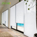 ZSTARR Electric Window Blinds Automatic Motorized Sheer Shades Shangri-La Blinds Striped Sheer Blackout for Hotels