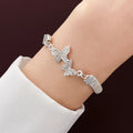 VKME Fashion Silver Color Butterfly Rhinestones Bracelet for Women Jewelry