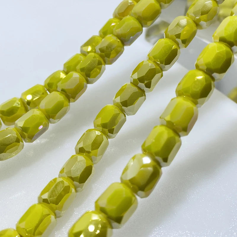8mm 10mm Cylindrical Crystal Beads DIY Bracelet Necklace Jewelry Accessories Cylindrical Faceted Glass Beads for Jewelry Making