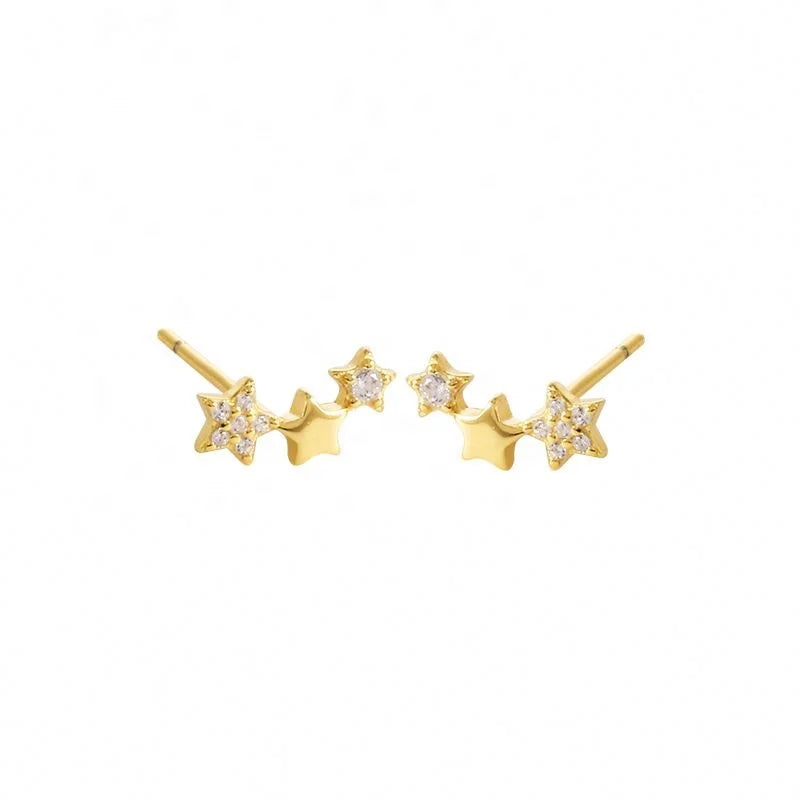 Fashion Earrings Jewelry 925 Sterling Silver Star Earrings Luxury Small Star Zircon Stud Earrings Jewelry Women