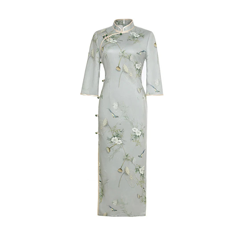 2025 New Women's Dresses Qipao Women Ladies Girls Temperament Slim Fitting Dress China Traditional Style Long Cheongsam Factory