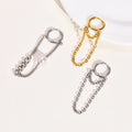 Titanium Steel Fashion Personality Earrings Women's Stainless Steel Chain Earrings Pearl Earrings