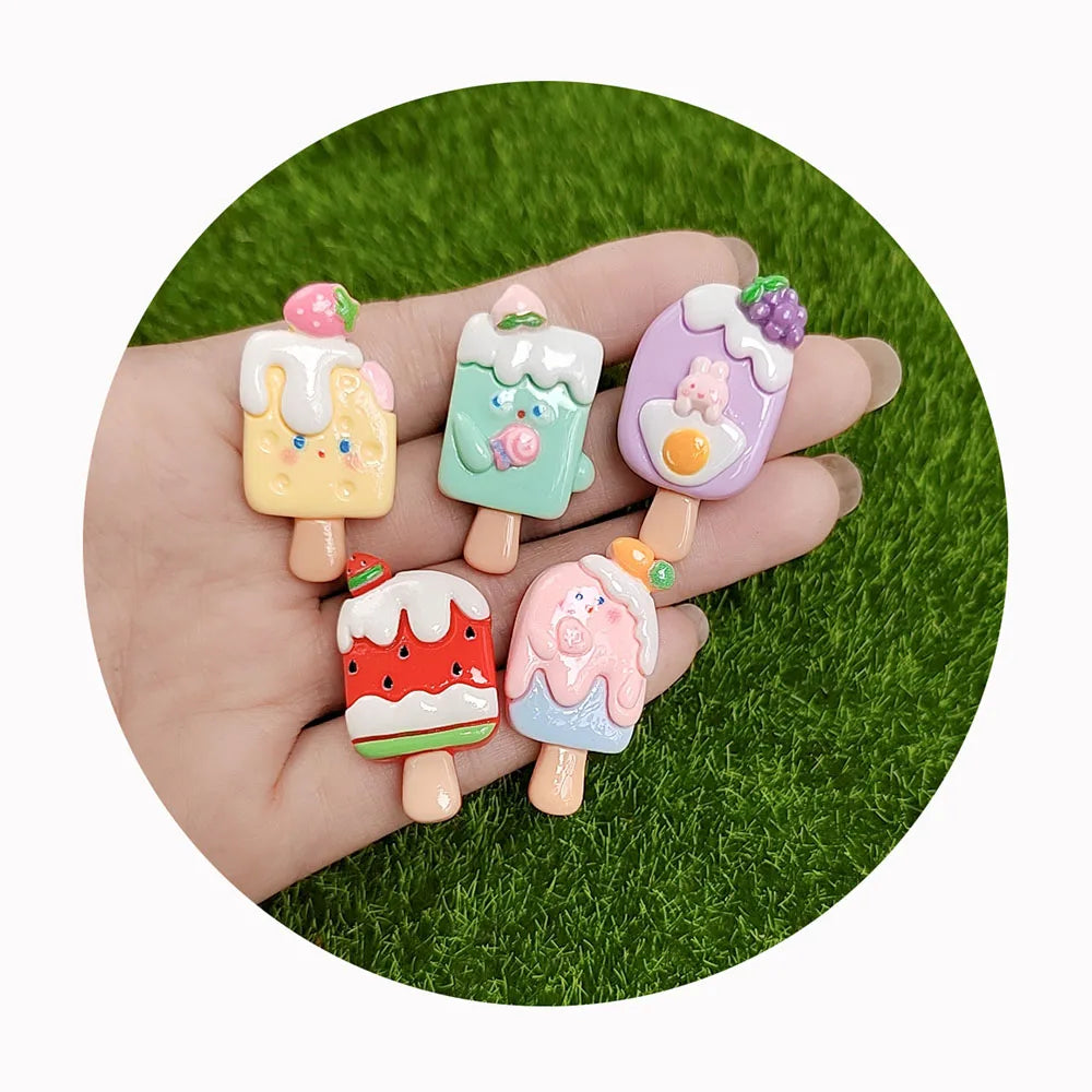 Cream Ice Craft Supplies Resin Beads for Fashion Jewelry Clothing Accessories Handmade Ornaments