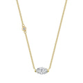 Elegant Gold Solitaire Eye CZ Stone Charm Necklace Silver 925