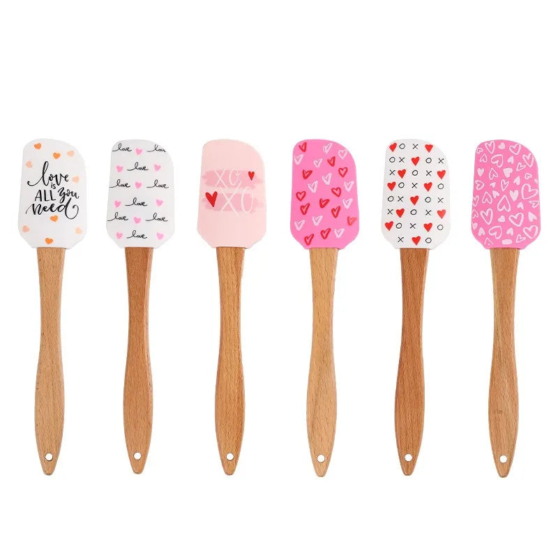 Hot Sale Pink Silicone Spatula Nonstick Baking Butter Cream Spatula Pastry Baking Tools for Kitchen Silicone Scraper