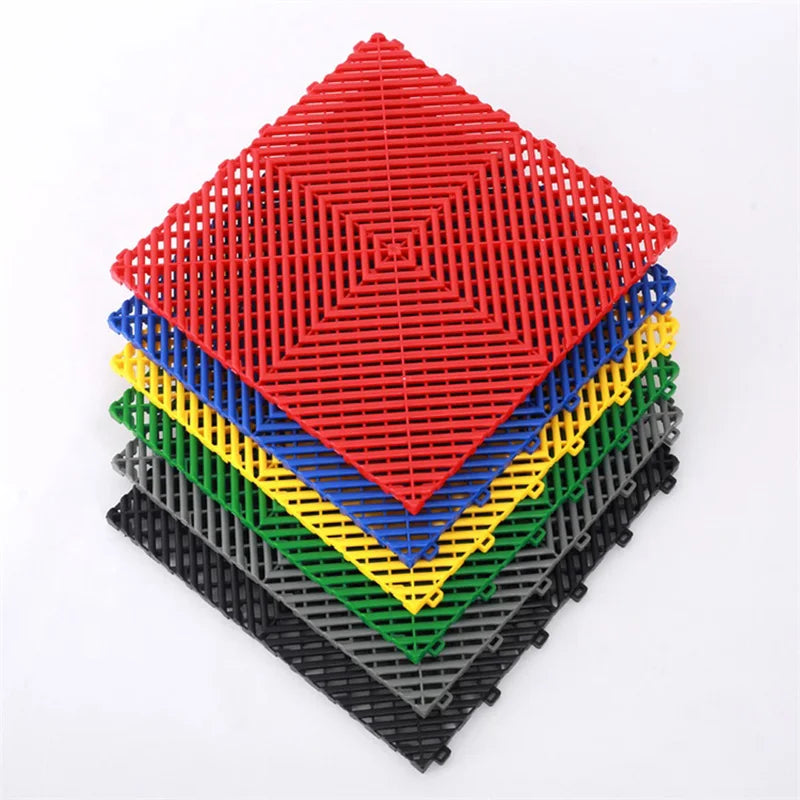 Free Sample Plastic Industrial Garage Floor Tiles Locking Plastic Base Floor Tiles for Car Showroom Carwash