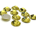 Lucky K9 Super Shiny Sew-on Crystal Citrine 12mm Round Flat Top Lemon Yellow Color Sew on Rhinestone for Dress Shoes