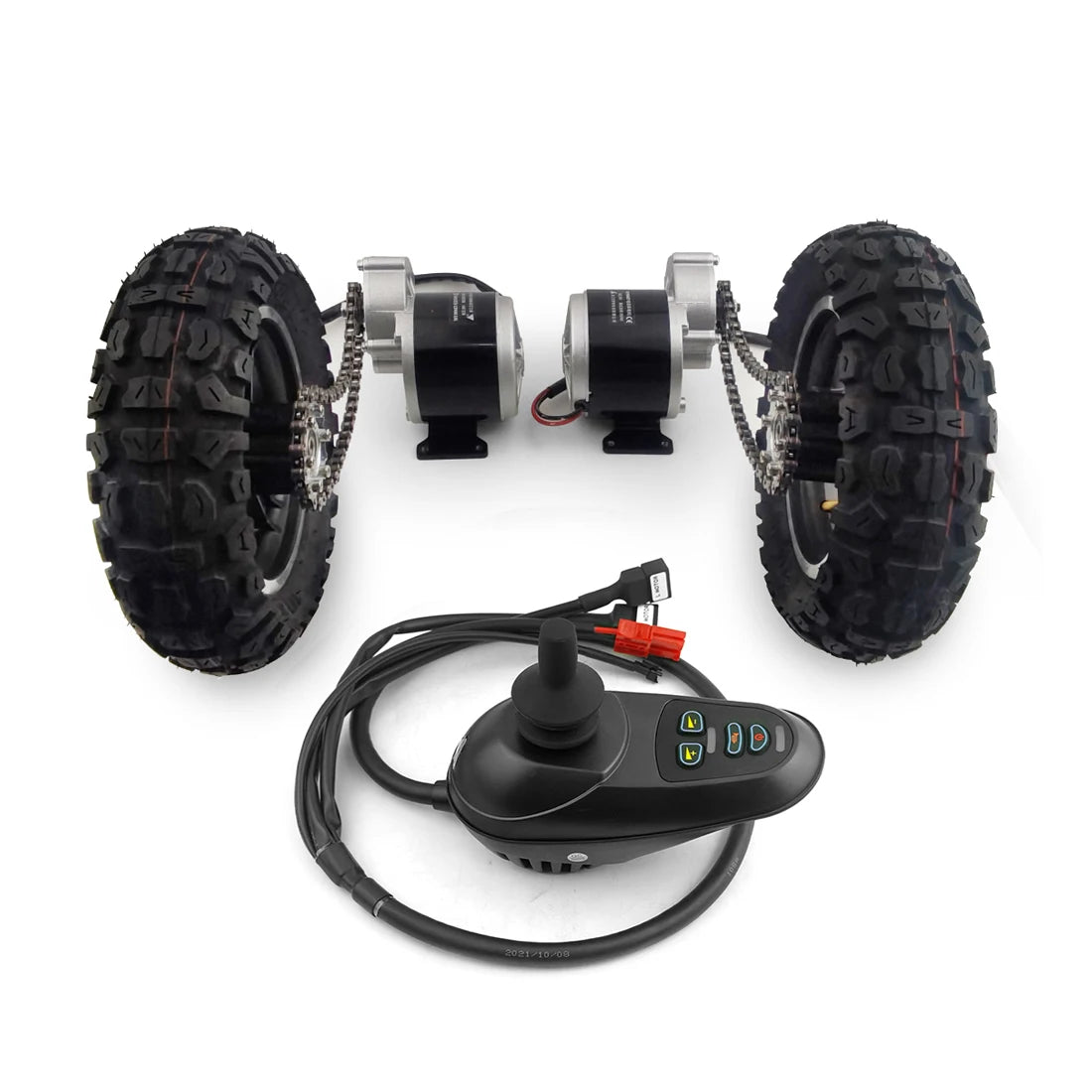L-faster MY1016Z 350W 10" Dual Drive Inflated Wheel Joystick Electric Conversion E-bike Barrow Trolley Flatbed Cart Wheelcha Kit