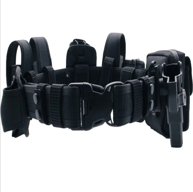 Tactical MOLLE Battle Belt Heavy Duty Nylon Combat Belt for Hunting & Tactical Use Adjustable Belt System with Pouches