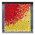 L07 Wedding Decor 8x8 Autumn Silk Rose Floral Panel Fall Orange Yellow 3D Roll up Cloth Artifical Sunflower Flower Wall Backdrop