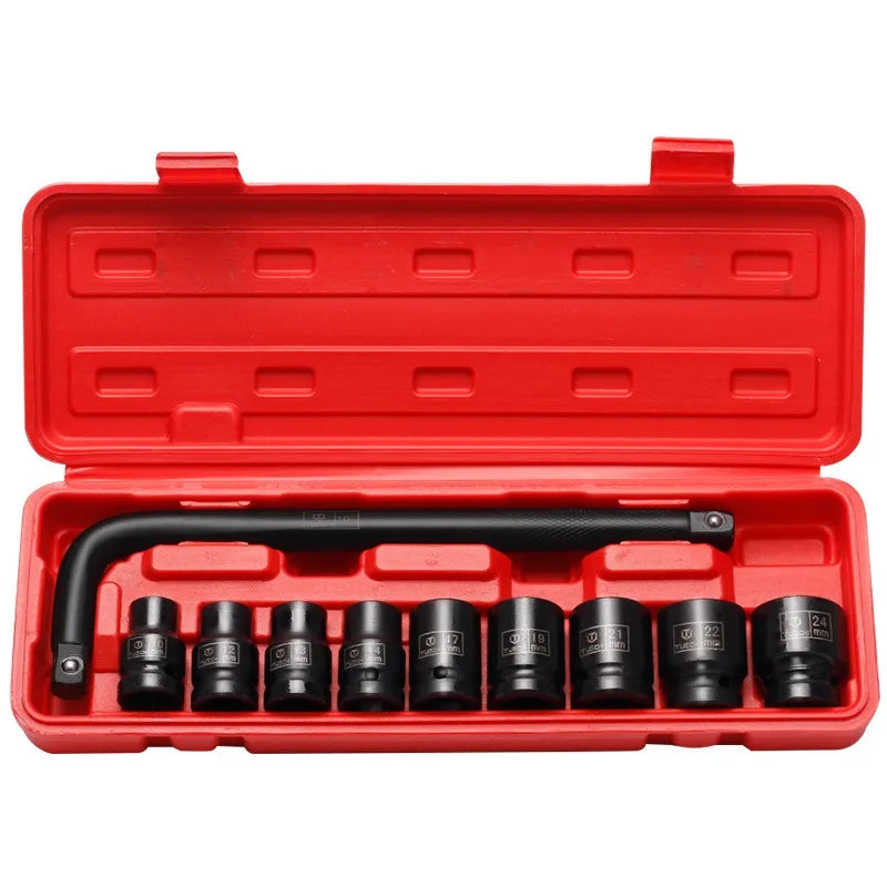 WZAUTO 10pcs High Quality 50BV30 1/2\" 3/4 Inch Impact Socket Set 1/2 Dr Metric Deep Wheel Wrench L Bar OEM Supported CRV